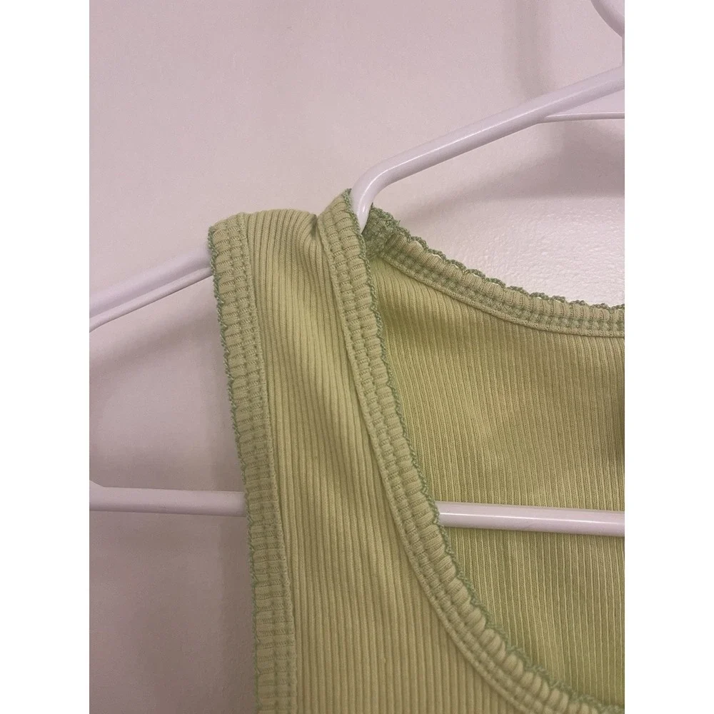Vintage‎ Green Lettuce Tank Top Lake Tahoe California Granolagirl Xxs